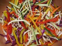 Close-up slaw ingredients