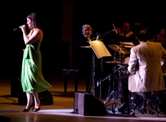 7/31/2010 The Boston Pops Esplanade Orchestra Featuring Michael Chertock on Piano Idina Menzel, Directed by Rob Mounsey perform at Bethel Woods Center for the Arts. The Liberty High School Jazz Band performs during intermission at the Boston Pops performance at Bethel Woods.  Bethel Woods / MICHAEL D. BLOOM