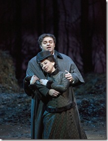 Joseph Calleja as Edgardo and Natalie Dessay as the title role of Donizetti's "Lucia di Lammermoor." Photo: Ken Howard/Metropolitan Opera  Taken during the rehearsal on February 18, 2011 at the Metropolitan Opera in New York City.