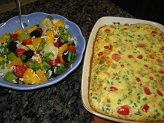 Clafouti and fresh fruit salad