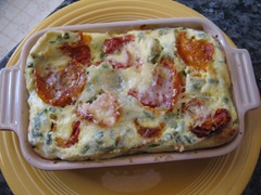 Oven roasted tomato clafouti