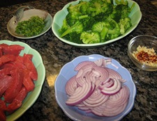 Mis en place for stir fry