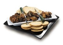 Smoked oysters on a plate