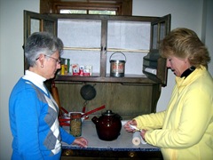 farm exhibit - lynn and Bonnie in kitchen
