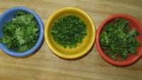 Cilantro, chives, and basil garnishes_reduced image