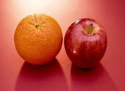 An orange and an apple