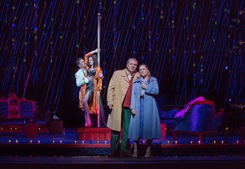 Piotr Beczala as the Duke, Oksana Volkova as Maddalena, Željko Lucic as Rigoletto and Diana Damrau as Gilda