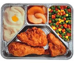 Fried chicken t.v. dinner
