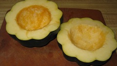 Halved acorn squash