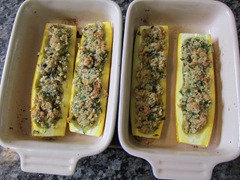 16. Baked stuffed zucchini for two